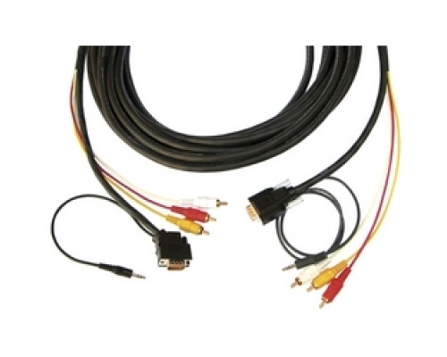 KRAMER 92-9311050 CP-MH1/MH1/XL-50         15-pin HD M , 3.5mm + 3 RCA Plenum Cable, Backshell 45o 15-pin HD at one end - 50’