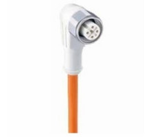 LUMBERG AUTOMATION  934734003  WRKWT 4-3-520/10 M   M12-round-plug connector, 90 3-pole single-ended female cordset, 10 meters, orange TPE jacket, according to IEC 61076-2-101