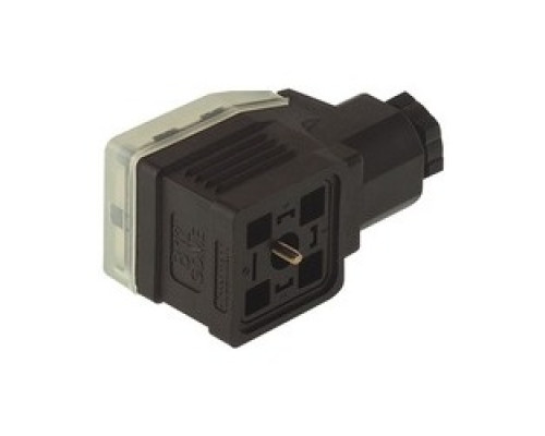 HIRSCHMANN  933022100   GDME 3011 black; Cable Socket with central screw M 3 x 40, strain relief and transparent cover, possibility to fit electronic inserts, 3 contacts + PE, PG11, Type A, DIN EN 175 301-803-A