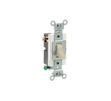 LEVITON  CS320-2I                 20 Amp, 120/277 Volt, Toggle 3-Way AC Quiet Switch, Commercial Spec Grade, Grounding, Side Wired - IVORY