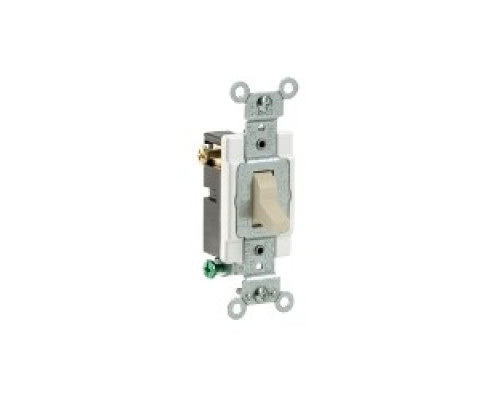 LEVITON  CS320-2I                 20 Amp, 120/277 Volt, Toggle 3-Way AC Quiet Switch, Commercial Spec Grade, Grounding, Side Wired - IVORY