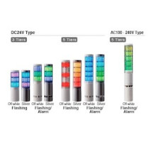 PATLITE USA CORPORATION LA6-5DTNWN-RYGBC  Multi Color LED Signal Tower, Direct Mount, Off-white, Terminal block