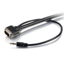 C2G  CG50225  CG50225                 Audio/Video Monitor Cable, In-Wall, VGA Male/3.5 MM Stereo Male to VGA Male/3.5 MM Stereo Male, 2048 x 1536 Resolution, 75 Ohm Impedance, 30 Volt, CMG Rated, 6’ Length, Black