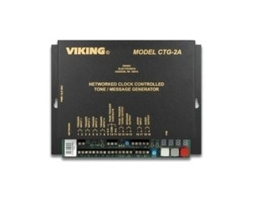 VIKING ELECTRONICS  CTG-2A                 Networked Clock Controlled Tone/Message Generator, 13.8/120 Volt AC, 1.25 Ampere, 85 dB at 1 Meter, 8.25