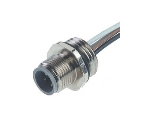 HIRSCHMANN  932916206   ELST 412 PG9 Sn; Appliance connector with wire ends, PG 9 front mounting thread, screw locking, O-ring included, 4 contacts, male, cable material: PVC, cable length: 0.2m, metallic housing