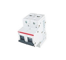 ABB  S802S-K80   2 pole, 80 amps rated at 690 V AC, IEC series high performance circuit breaker with thermal-magnetic trip device, K trip curve, and 50kA interrupt current rating
