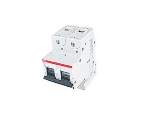 ABB  S802S-K80   2 pole, 80 amps rated at 690 V AC, IEC series high performance circuit breaker with thermal-magnetic trip device, K trip curve, and 50kA interrupt current rating