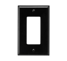 COOPER WIRING DEVICES  PJ26BK   MID-SIZE WALLPLATES 1-GANG POLYCARBONATE BLACK DECORATOR