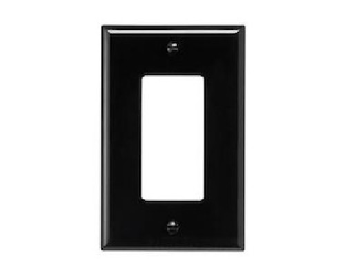 COOPER WIRING DEVICES  PJ26BK   MID-SIZE WALLPLATES 1-GANG POLYCARBONATE BLACK DECORATOR
