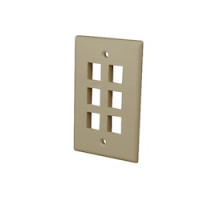 VANCO  820006                 Multi-Media Keystone Wall Plates, 6 Ports & Ivory