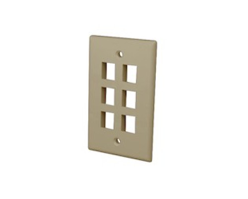 VANCO  820006                 Multi-Media Keystone Wall Plates, 6 Ports & Ivory