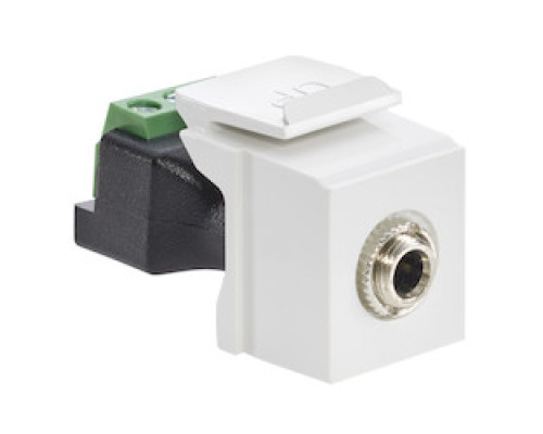 LEVITON  40839-SWS                 QuickPort Snap-in Module with 3.5mm Stereo Jack, Female to Screw Terminal, White