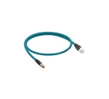 LUMBERG AUTOMATION  900001482  900001482   Ethernet I/P, high-flex, double-ended cord set, M12 male to RJ45 male, 4 pin, D-coded, 24 AWG, teal TPE jacket, stranded/unshielded cable with 2 twisted pairs. cable length: 2M