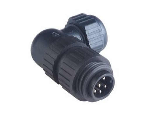 HIRSCHMANN  934130100   CA 6 W LS; Angled Cable Plug, integrated strain relief, 6 contacts + PE, black housing, 10A, 250V AC/DC
