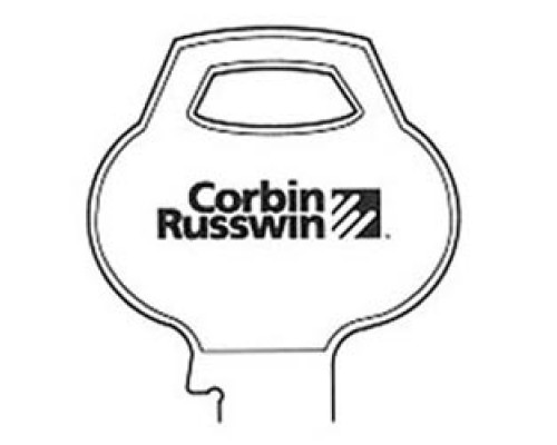 CORBIN RUSSWIN INC  D1-6PIN-10                 Door Lock Key Blank, Cylinder, Single-Section, Standard, 6-Pin, DH-Class Bitting, Coined Logo Bow