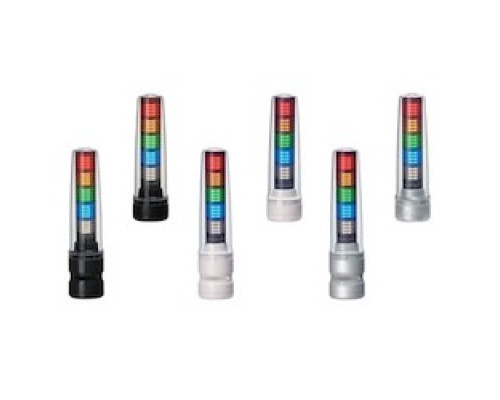 PATLITE USA CORPORATION LS7-302DFBWH-RYGNN  Continuous or flashing light with audible alarm, direct mount base, flying leads. Dark gray body. Custom LED color configurations are available on order with special prices, quantities and lead time- ple