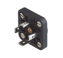 HIRSCHMANN  932890100   GSE 3000 N4 black; Appliance connector for installation in sheet metal, rotating round collar, retaining nut and 4 screws M 3 x 6, 3 contacts + PE, DIN EN 175 301-803-A