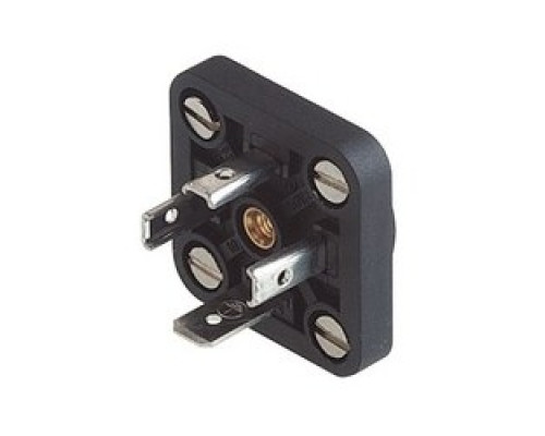 HIRSCHMANN  932890100   GSE 3000 N4 black; Appliance connector for installation in sheet metal, rotating round collar, retaining nut and 4 screws M 3 x 6, 3 contacts + PE, DIN EN 175 301-803-A