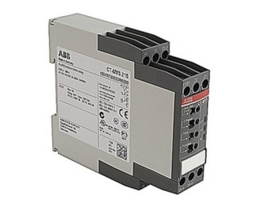 ABB 1SVR730020R0200  Timer with adjustable time delays from 0.05 sec. to 300 hrs. in 10 ranges, and 24-240V AC/DC control supply voltage, and control input and 2 SPDT c/o output contacts