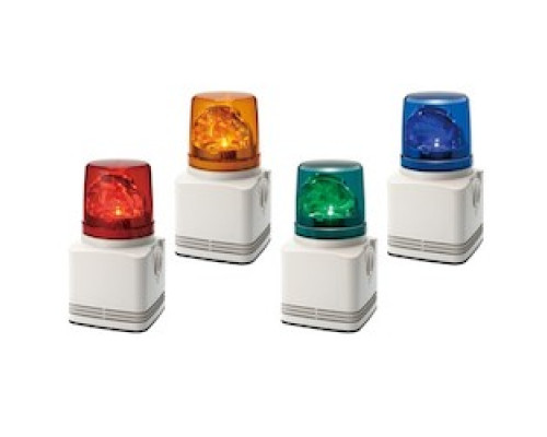 PATLITE USA CORPORATION RFT-220E-Y  Rotating warning light with 4-channel alarm with 32 pre-programmed sounds; Amber LED