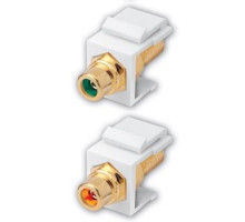 VANCO  820620                 RCA Jack to F Female Keystone Inserts, Insert Color: Ivory & Insulator Color: Black