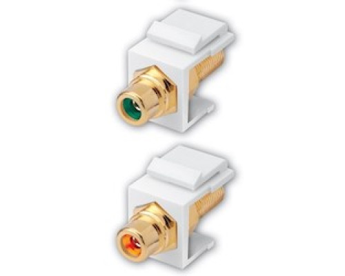 VANCO  820620                 RCA Jack to F Female Keystone Inserts, Insert Color: Ivory & Insulator Color: Black
