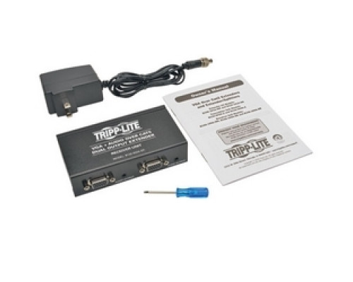 TRIPP LITE  B132-200A-SR                 Dual VGA with Audio over Cat5/Cat6 Extender, Box-Style Receiver, 1440x900 at 60Hz, Up to 300-ft., TAA