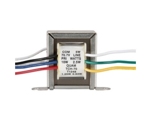 QUAM-NICHOLS COMPANY  TCH70                 10W-70V Transformer, Low-Loss, Extended LF, 5 Taps at -3 dB Levels