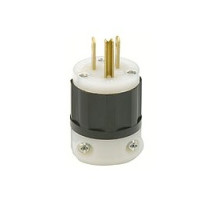 LEVITON  5266-C                 15 Amp, 125 Volt, Industrial Grade, Plug, Straight Blade, Grounding - Black/White