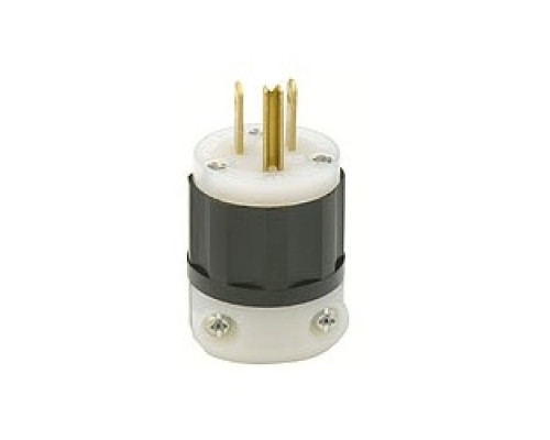 LEVITON  5266-C                 15 Amp, 125 Volt, Industrial Grade, Plug, Straight Blade, Grounding - Black/White