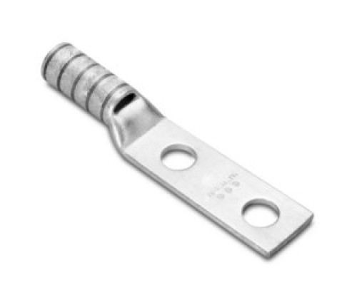 BURNDY YAV6CL2TC10FX 518420         Copper Compression Lug, 2 Hole With Inspection Window, Short Barrel, #10 Stud, 6 AWG Flex & 6 AWG Solid & 6 AWG Stranded & 6 61/#24 DLO, Electro-Tin Plated, Blue, 0.63 Inch Stud Hole Spaci