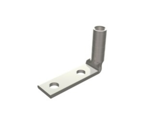 BURNDY  YAZV6C2TC14FX90  25019414                 Copper Compression Terminal, Bevel Entry, 2 Hole With Inspection Window, Long Barrel, 1/4 Inch Stud, 6 AWG Stranded, Tin Plated, Blue, 600 Volt - 35 Kilo-Volt