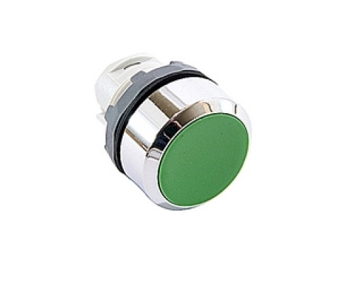 ABB  MP1-30G   22mm Modular - Pushbuttons MOM, Flush, Chrome Bezel Green