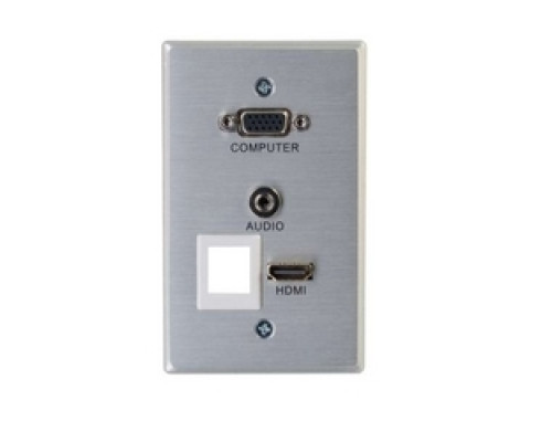 C2G  60169  60169                 Single Gang Aluminum VGA+3.5mm RapidRun Multi-Format, HDMI, Dongle, Keystone