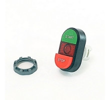 ABB  MPD15-11R   Modular green and red illuminated double pushbutton with START/STOP markings, red indicator light and 22mm mounting