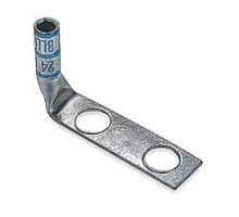 THOMAS & BETTS  54852BEUB0310PH                 Copper Two-hole Lug, 90 Degree Bend Long Barrel, Peep Hole, Max 35kv, Wire Size #6 AWG, #10 Bolt Size, 5/8 Inch Hole Spacing, Tin Plated, Die Code 24, Die Color Code Blue