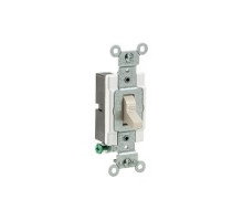 LEVITON  CS120-2T                 20 Amp, 120/277 Volt, Toggle Single-Pole AC Quiet Switch, Commercial Spec Grade, Grounding, Side Wired - Light Almond