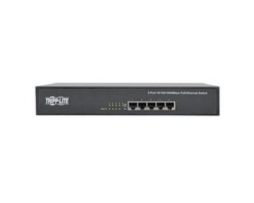 TRIPP LITE  NG5POE   5-Port 10/100/1000 Mbps 1U Rack-Mount/Desktop Gigabit Ethernet Unmanaged Switch with PoE+, 75W