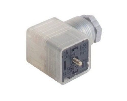 HIRSCHMANN 934412003  GDML 2016 LED 24 grey; Function indicator Red LED with freewheeling diode, 2 contacts + PE, M 16, DIN EN 175 301-803-A, Type A, LED-half-wave rectifier, 8A, 24V AC/DC