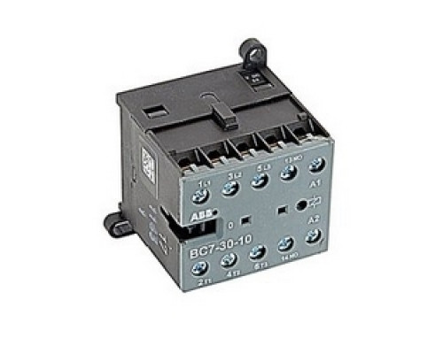 ABB  BC7-30-10-01   3 pole, plus 1 NO auxiliary contact, 16 amp, non-reversing miniature contactor, 24V DC coil and screw terminals