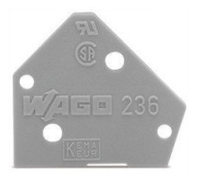 WAGO CORPORATION  236-600   End Plate; 1 mm Thick; Snap-fit Type