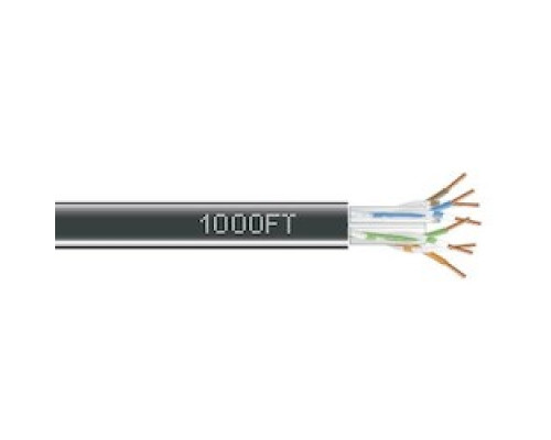 BLACK BOX NETWORK SERVICES EYN880A-PB-1000  CAT6 550-MHz Solid Ethernet Bulk Cable - Unshielded UTP , CMR PVC, Black, 1000-ft. 304.8-m Pull-Box