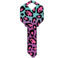 HOWARD KEYS  KW-HK42                 Decorative Key Blank, Kwikset, Fashion Leopard Design