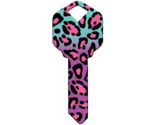 HOWARD KEYS  KW-HK42                 Decorative Key Blank, Kwikset, Fashion Leopard Design