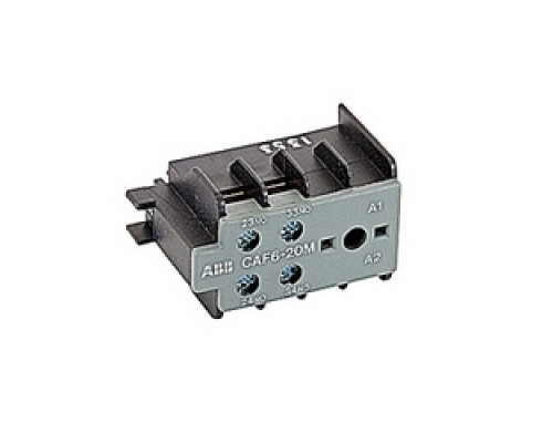 ABB  CAF6-20M   2 NO front mounted instantaneous auxiliary contact blocks for B6-30-10, B7-30-10, BC6-30-10, BC7-30-10, VB6, VB7, VBC6, VBC7, VB6A, VB7A, VBC6A, VBC7A across the line contactors