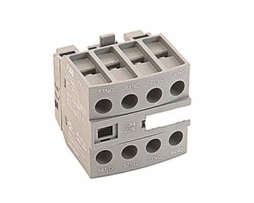 ABB  CA4-22N   2 NO and 2 NC front mounted instantaneous auxiliary contact block for 4-pole NF control relays