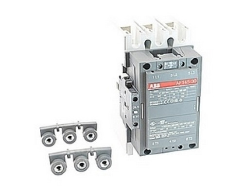 ABB  AF145-30-11-72   3 pole, 130 amp, non-reversing across the line contactor with 20-60V DC coil with 1 NO and 1 NC auxiliary contacts