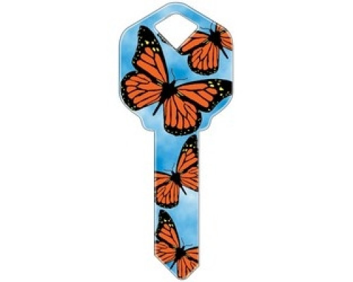 HOWARD KEYS  KW-HK19                 Decorative Key Blank, Kwikset, Butterflies Design