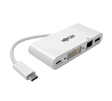 TRIPP LITE U444-06N-DGU-C         USB C to DVI External Video Adapter with USB-A Hub, USB-C PD Charging & Gigabit Ethernet Ports, Thunderbolt 3 Compatible, 1920 x 1080 1080p