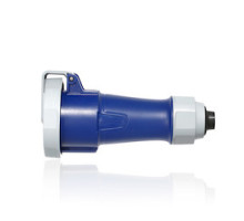 LEVITON  430C9WLEVA                 30 Amp, 250 Volt 3-Phase, 3P, 4W, LEV Series North American-Rated IEC 60309-1 & 60309-2 Pin & Sleeve Connector with Screwless Clamp Assembly, Industrial Grade, IP66/IP67/IP68/IP69K, Watertight - Blue